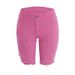 Women's Clothing Candy Color Hole Large Size Women's Jeans_ecoleips.com