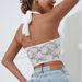 Cross-border Foreign Trade Lace Underwire Mesh Cross Halter Top Diamond Fishbone Camisole For Sexy Girls_ecoleips.com