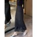Women's High-Waisted Bodycon Midi Skirt Korean Style Versatile Black Patchwork Long Skirt Simple Elegant Design Summer New Arrival_ecoleips.com