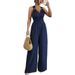 Elegant Wide Leg Jumpsuit Trousers For Women Backless Top American Style New Style Women's Clothing_ecoleips.com