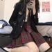 girl Japanese College Style JK School Uniform Authentic Full Set Autumn Winter Black Suit Student Jacket For Women_ecoleips.com