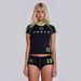 Women's Clothing New Autumn Sports Fashion Slim Retro Hot Girl Letter Print Short Sleeved Top Shorts Suit_ecoleips.com