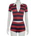 Women's Summer Casual Striped Print Cropped Polo Shirt And Shorts Set Style Short Sleeved Top Bottoms Ensemble_ecoleips.com