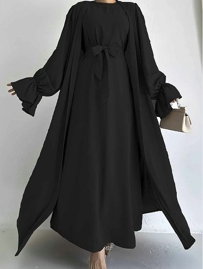 2025 New Muslim Dress Islamic Women's Conservative Two-Piece Set Abaya_ecoleips.com