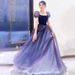 Elegant Starry Purple Princess Dress French Style Evening Gown for Banquets And Annual Meetings Women's Toast Dress 2026 New Style_ecoleips.com