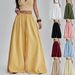 Women's Solid Color Drawstring Waist Casual Pants Spring Summer New Loose Wide Leg Comfortable Fit Trousers_ecoleips.com
