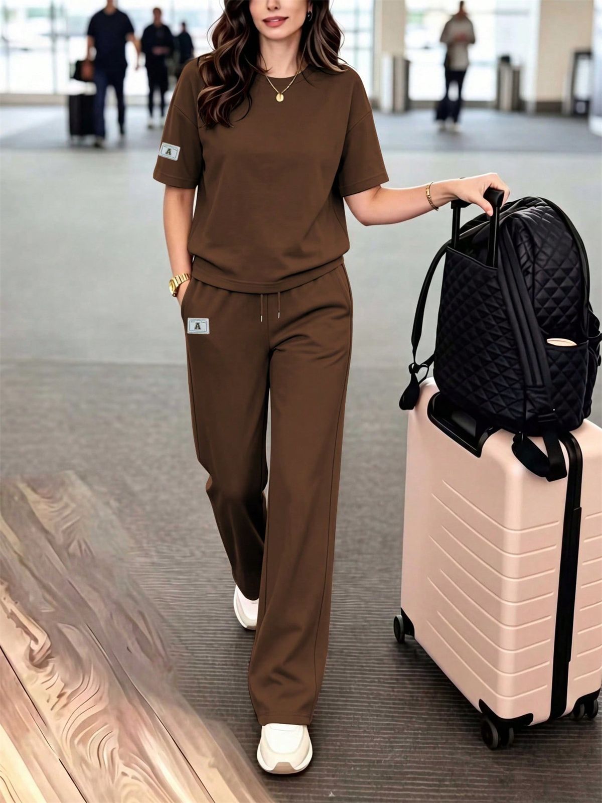 Summer Women's 2-Piece Short Sleeve Outfit Set: Casual T-Shirt & High-Waisted Shorts For Fashion Comfort_ecoleips.com