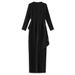 K New Fashion Style Dress Heavy Duty Nail Bead Long Sleeve Skirt Splicing Square Collar Waist Bag Hip Skirt_ecoleips.com