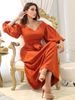 Women's Clothing Temperament Sexy High Waist Lantern Sleeve Dress_ecoleips.com