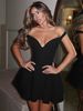 Autumn Sexy V-Neck Low-Cut Backless Bodycon Dress For Women - Slim Fit Party Cocktail Mini Dress (Black/White/Burgundy)_ecoleips.com
