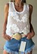 Women's Sleeveless V Neck Crochet Knit Vest Top In Russian Spring/Summer American Style New_ecoleips.com