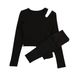 Yoga Suit With Chest Pad Long Sleeved Sports Top New Fitness Suit Pilates Training Suit_ecoleips.com