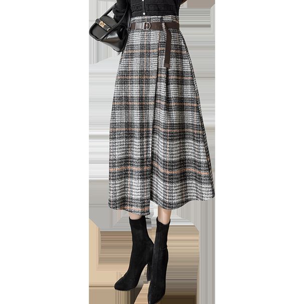 Real Sho, In Sock, 2024 Winer New Women's Korean Syle, High-waised, Slimming, Irregular Hem Skir, Comes Wih A_ecoleips.com
