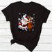 W's T-Shirt: Merry Christmas, Christmas Tree, Santa Claus, Casual Base Shirt, Fashionable Short Sleeve T-Shirt For_ecoleips.com