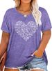 Anbech Womens Plus Size Tops Short Sleeve Casual T-Shirt Kindness Flowers Print Pullover Tunic 1X-5X_ecoleips.com