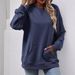 Women's Casual Loose Crew Neck Pocket Sweatshirt_ecoleips.com