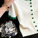 Spring/Summer Women's French Style Knit Sweater Diamond Pattern Hollowed Out Design Ruffled Trim Slim Fit Short Sleeve Top_ecoleips.com