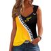Spring/Summer Metal-Inspired Gasケット-Style Vest With Elegant Round Collar, Sleeveless Design, And Color-Blocked Pattern F_ecoleips.com