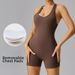 Caijue Women's Racerback Bodysuit High Elasticity Hip Lifting Sexy Sports Yoga Nude Feel Style_ecoleips.com