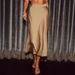Women's A-Line Skirt Solid Color Satin Fabric European American Style Hip Spring Summer New Fashion Ladies Skirt_ecoleips.com
