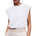 2026 Summer New Women Cap Sleeve Loose T-Shirt Round Neck Basic Casual Fashion Work Tank Tops_ecoleips.com