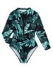 Women's Swimwear 2023 Zipper Long Sleeve Trendy Printed Swimsuit Popular New Product Recommendation One-Piece_ecoleips.com