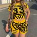 Women's Street Style Tracksuit Short Sleeved T-Shirt And Shorts Graffiti Print Fashion Set_ecoleips.com