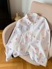 Women's Pink Bow Print Shirt Long Sleeved Sun Protective Light Jacket Top Casual Spring/Summer Fashion for Adults_ecoleips.com