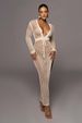Women's Clothing Deep V-Neck High Slit Knit Dress – Sexy Bodycon Long Skirt For Women_ecoleips.com