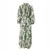 Muslim Dress Women Women's Elegant Long Dress With Tie-Dye Print, Belted Waist, And Flounce Hem – Stylish & Comfortable For Work & Casual Occasions_ecoleips.com