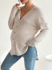 K Long Sleeved Maternity T-shirt With Button Up Front And Shoulder Down Sleeves For Pregnant Women_ecoleips.com