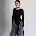 Summer New Women's Solid Color Ruffle Long Sleeve Top round Neck European And American Style Clothing for Women Wholesale_ecoleips.com