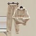 Cozy Sherpa-Lined Embroidered Sweatshirt & Wool Wide-Leg Pants Set (Winter Loungewear, S-XXL, Unisex-Friendly Fit)_ecoleips.com
