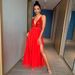 Women’s Clothing Fashion Summer New Solid Color Sexy Suspender Slit Wide Skirt Dress_ecoleips.com