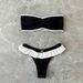 Women's Clothing Swimsuit Solid Color Tube Top Ruffled Beach Hot Spring Bikini_ecoleips.com
