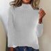 Women's Clothing Autumn And Winter New Half High Collar Pit Sweater Solid Color Long Sleeved Sweater_ecoleips.com