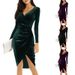 Women's Clothing v Neck Hip Sexy Length Dress Cocktail Party Evening Dress_ecoleips.com