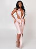 Weird Puss Patchwork Halter Romper Women Ribbon Sleeveless Elastic Backless Workout Activewear Midnight Activity Slim Playsuits_ecoleips.com