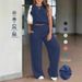 Women's Clothing Women's Breathable Casual T-Shirt And Pants Set Solid Color Top And Bottoms Style Clothing For Formal & Casual For Women_ecoleips.com
