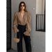 Autumn French Jacquard Bubble-Sleeve Shirt With A Chic, Casual, And Fashionable Vibe For Daily Wear_ecoleips.com