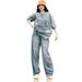 Women's American Retro Slim Fit Two-Piece Suit Loose Short Sleeve Trousers Casual Fashion Spring Summer Trendy Set_ecoleips.com