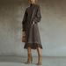 New European And American Cross-Border Independent Station High Collar Suede Retro Loose Pocket Tassel Sleeve Dress Long_ecoleips.com