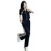 European Fashion Sports Suit For Women Summer 2025 New Casual Youthful Elegant Short Sleeve Wide Leg Pants Two-Piece Set_ecoleips.com