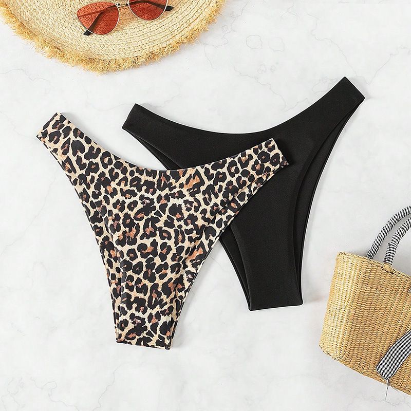 Swimsuit Women New European And American Leopard Print Sexy Bikini High Waist Triangle Swimming Trunks Two Piece Swimsuit_ecoleips.com