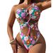 Women's One-Piece Swimsuit Floral Print Adjustable Straps Sexy Bikini Swimwear For Beach Pool Vacation_ecoleips.com