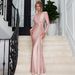 ng2510292 European And American Hot-Selling Women's Evening 2025 Summer New Fashion Elegant Slim Fit Round Neck Long Sleeve Dress_ecoleips.com