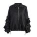 Aria Basics 2025 Autumn Design Jacket With 3D Decoration Ruffled Puff Sleeves Warm Women's European And American Trendy Brand_ecoleips.com