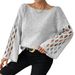 Elegant Hollow Knit Sweater For Women - Soft Round Neck Long Sleeve Pullover, Casual & Stylish, Plus Size Available_ecoleips.com