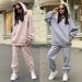 Women’s Clothing Autumn And Winter New Fashion Solid Color Hooded Sweatshirt Casual Two Piece Suit For Women_ecoleips.com