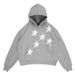 Women's Clothing Unisex Geometric Star 3D Embroidered Hoodie - Stylish Pullover With Patchwork Design For Men & Women (Grey, Light Grey, S/M/L/XL)_ecoleips.com